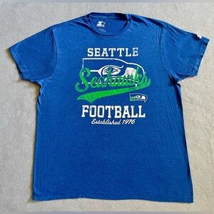 Starter Seattle Seahawks NFL Men’s T-Shirt Blue Size Large Short Sleeve